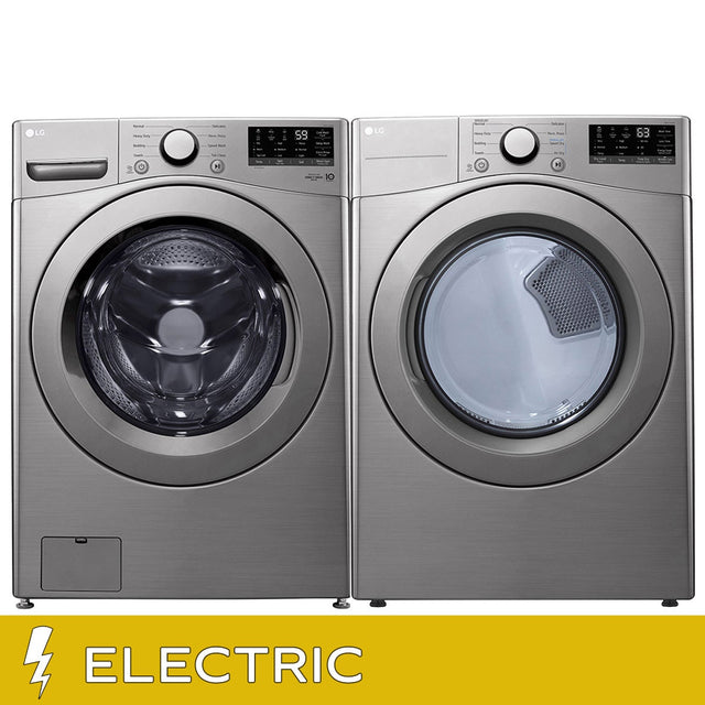 LG Laundry Bundle 5.2 cu ft. Front Load Washer and 7.4 cu ft. Electric Dryer C7