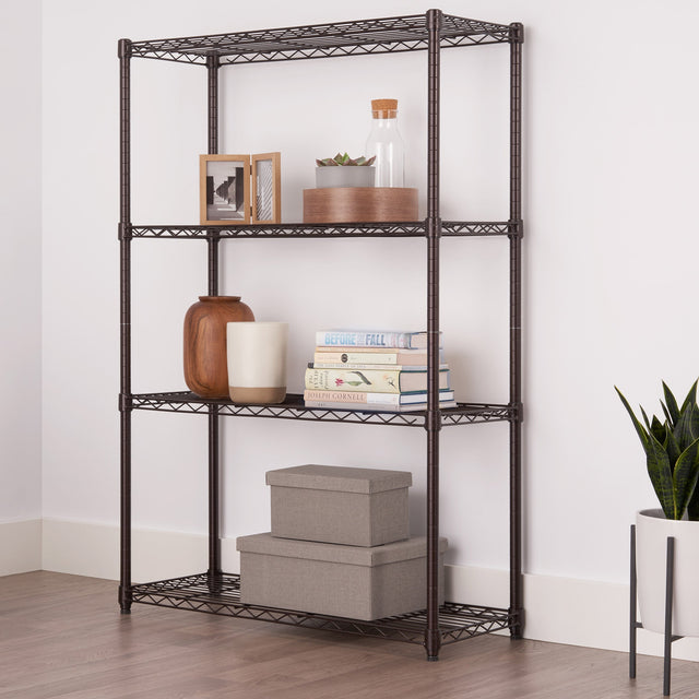 TRINITY 4-Tier NSF Dark Bronze All Purpose Shelving Rack O9