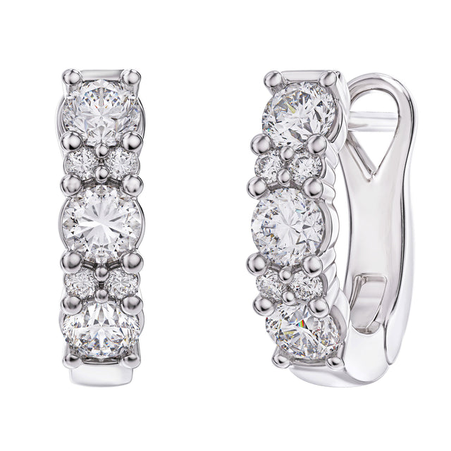 Round Brilliant Diamond Hoop Earrings (0.64 ctw) H4