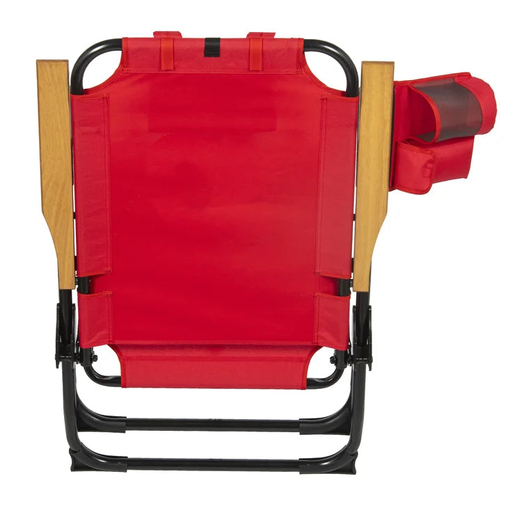 NHL 4-Position Folding Chair With Wood Arms
