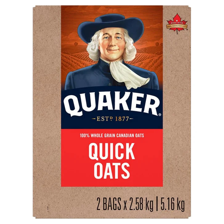 Quaker Quick Oats, 2 × 2.58 kg