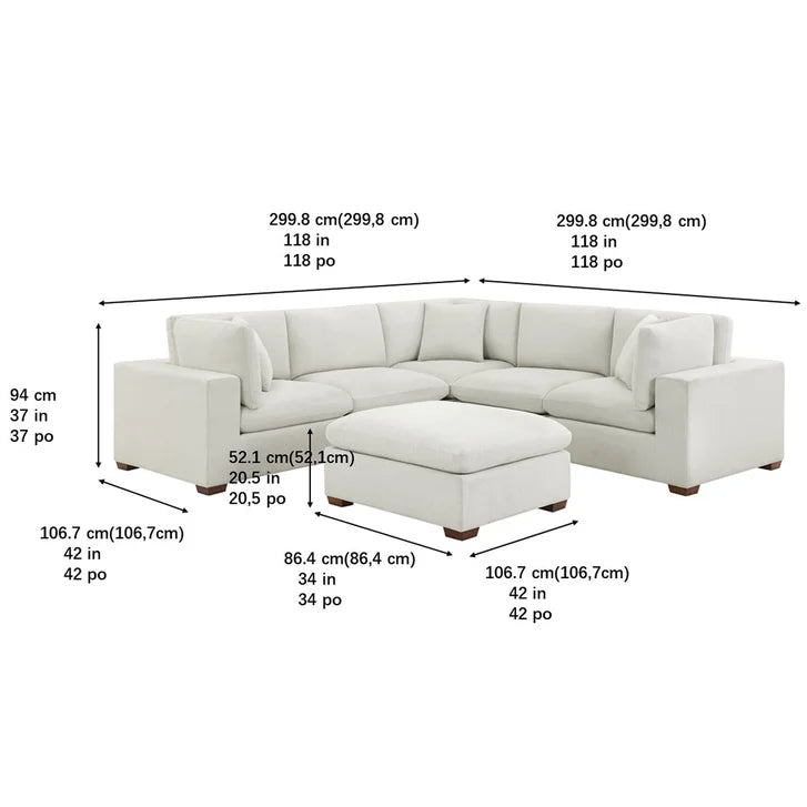 Thomasville Lowell 6-piece Fabric Modular Sectional