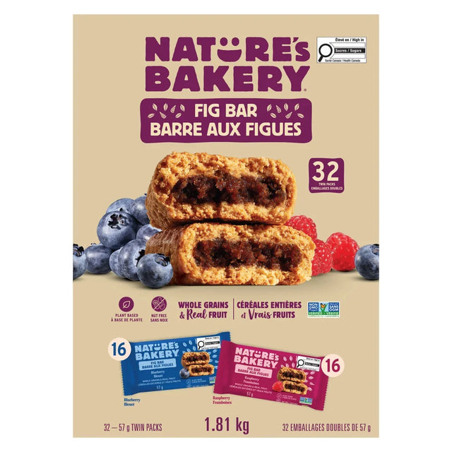 Nature's Bakery Whole Wheat Fig Bars Variety Pack, 32 × 57 g Y4