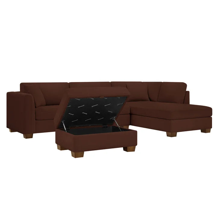 Thomasville Walsen 3-piece Fabric Sectional with Storage Ottoman