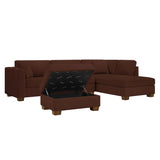 Thomasville Walsen 3-piece Fabric Sectional with Storage Ottoman