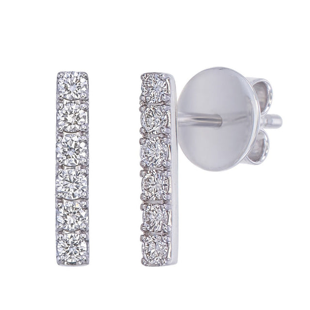 Round Brilliant Diamond Bar Earrings (0.22 ctw) Z7