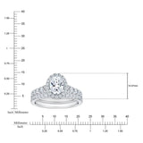 Oval Cut Diamond Halo Wedding Set (1.35 ctw)