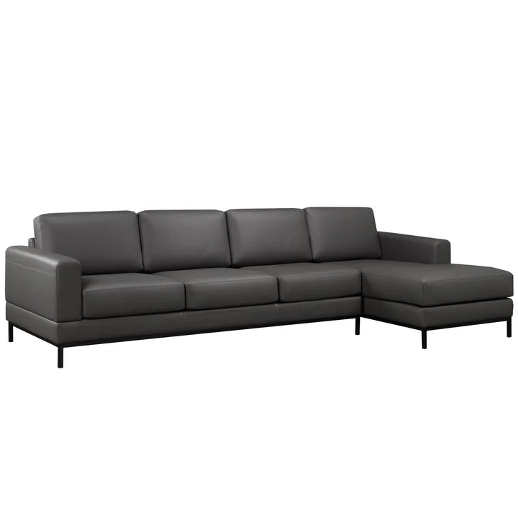 Galleria 2-piece Top Grain Leather Right-hand Facing Extended Sectional