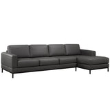 Galleria 2-piece Top Grain Leather Right-hand Facing Extended Sectional