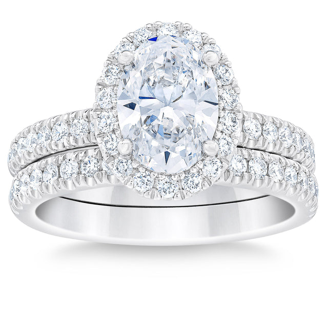 2.33 ctw Oval Cut, VVS2 Clarity, G Colour, Diamond Wedding Set G5