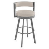 Amisco Browser Grey Frame with Cream Bar or Counter Stool