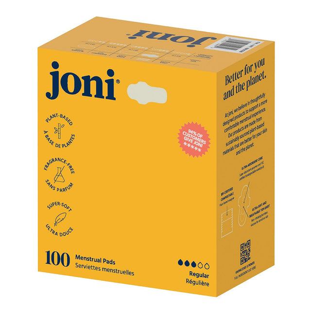 joni Bamboo Regular Pads with Wings, 100-count E6