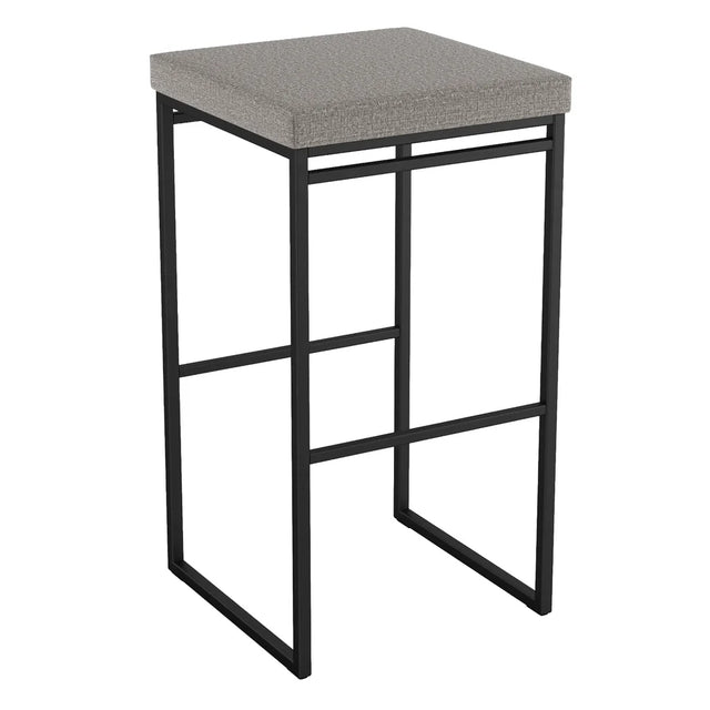 Amisco Easy Modern Counter Stool, Silver Seat and Black Base Y6