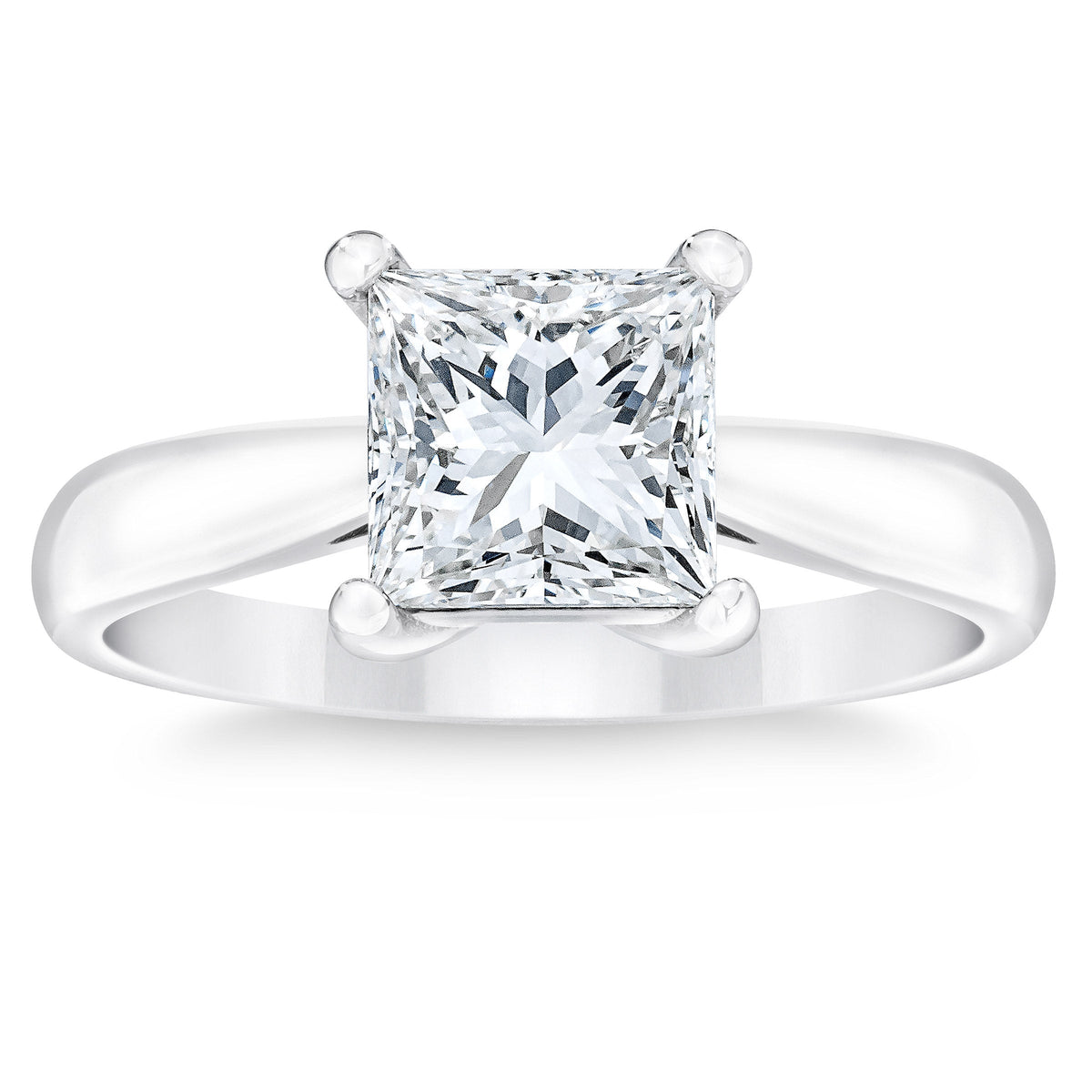 1.70 ct Princess Cut, Clarity VVS2, Colour G, Diamond Solitaire Ring
