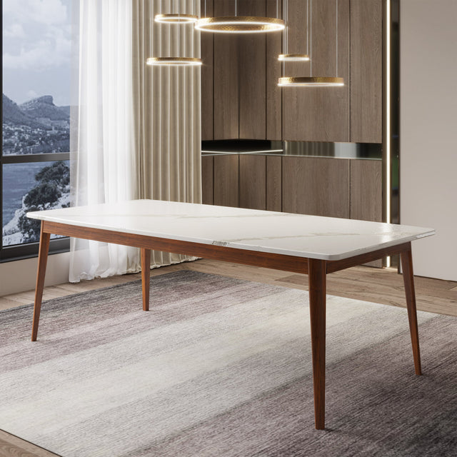 Luna White Quartz Top Dining Table, 218 cm (86 in.) W6