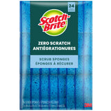 Scotch Brite Zero Scratch Scrub Sponges, 24 pack