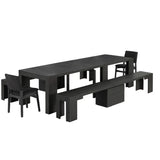 Transformer Table 5-piece Dining Table Includes 2 Benches and 2 Chairs