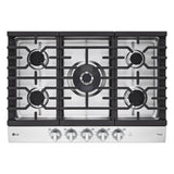 LG 30 in Stainless Steel Gas 5 Burner Cooktop with UltraHeat Dual Burner