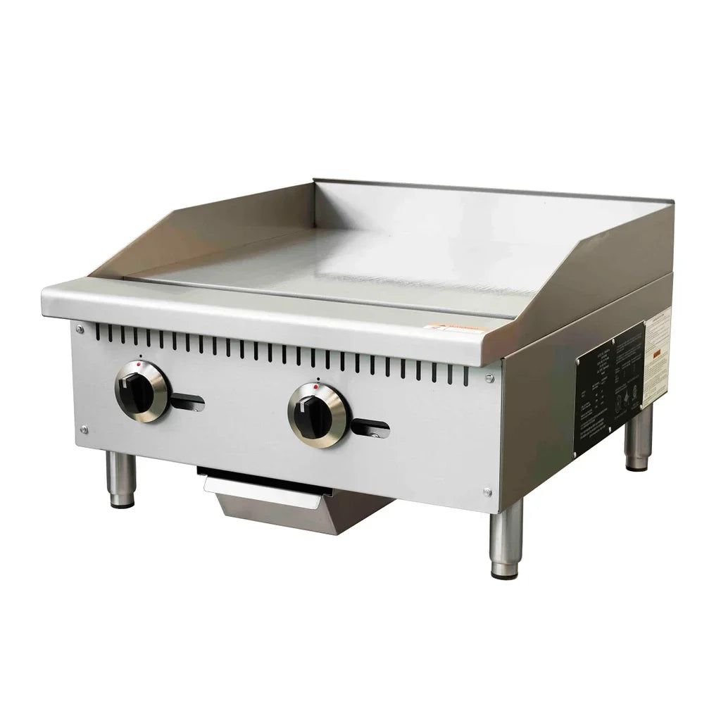 Forno 24 in. Stainless Steel Gas Commercial Heavy Duty Manual Control Griddle