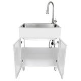 Transform 28 in. All-in-one Utility Sink with Cabinet and Stainless Steel Faucet