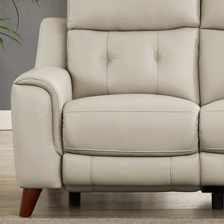 Prospera Home Malibu Modern Top Grain Leather Power Reclining Sofa and Loveseat with Power Headrest