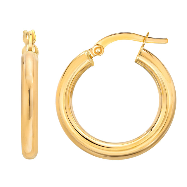 High Polish Round Hoop Gold Earrings P8
