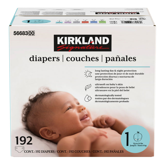 Kirkland Signature Diapers, Sizes 1 - 2 B3