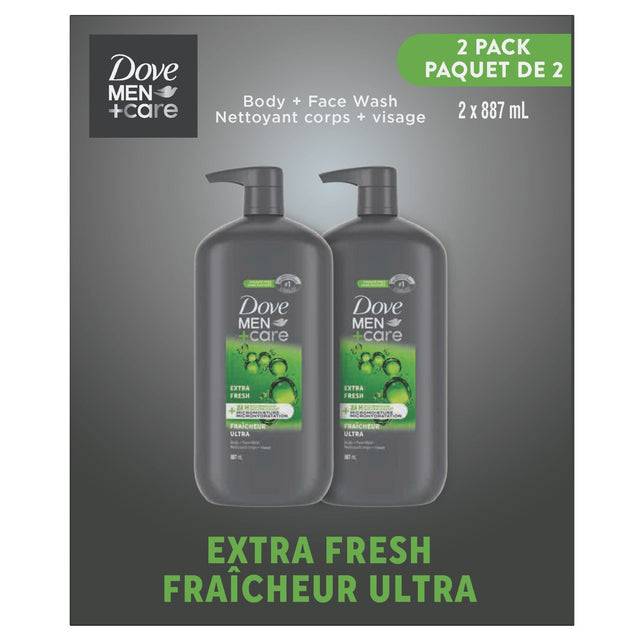 Dove Men + Care Extra Fresh Body Wash, 2 x 887 mL X0