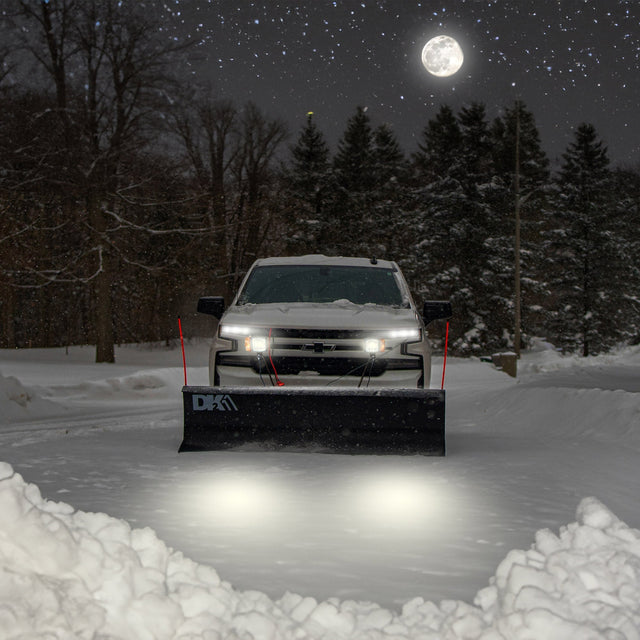 DK2 Everest 88 in. x 22 in. Custom-Mounted Hydraulic Snow Plow with Light Kit V4