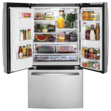 GE 36 in. 21.9 cu. ft. Stainless Steel Counter-Depth French Door Refrigerator with External Ice and Water Dispenser