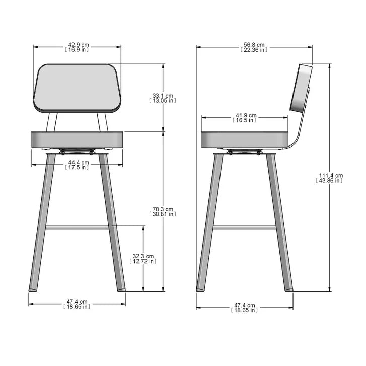 Amisco Clarkson Modern Grey and Beige Swivel Bar or Counter Stool