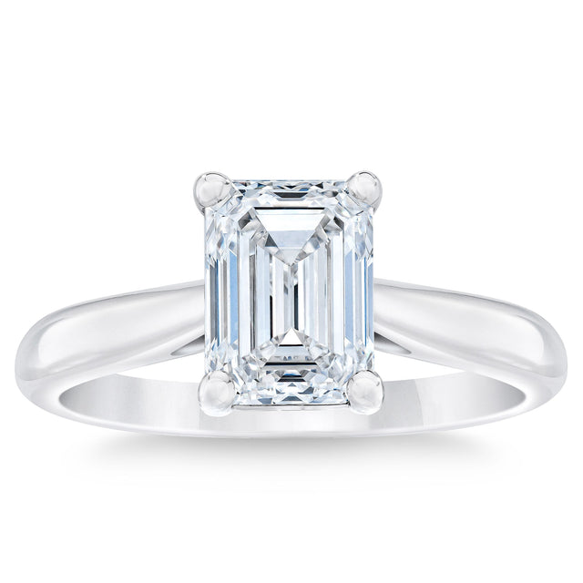 2.03 ct Emerald Cut, Clarity VVS1, Colour D, Diamond Solitaire Ring K9