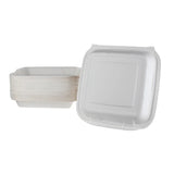 iEco 9” x 9” Hinged Bagasse Containers, 100-pack