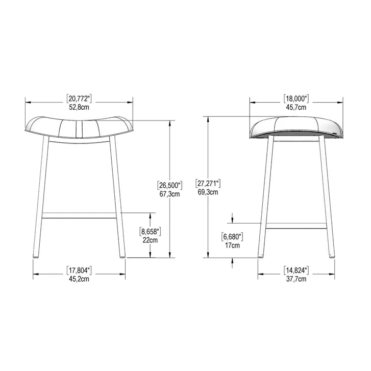Amisco Winston Counter Stool Black Metal