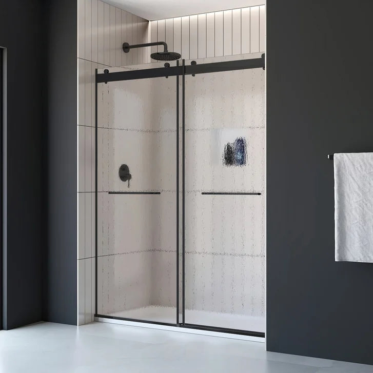 Appollo Geneva 60 in. Alcove Shower Kit in Matte Black