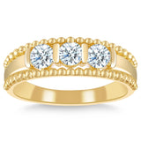 Three Stone Round Brilliant Diamond Ring (0.69 ctw)