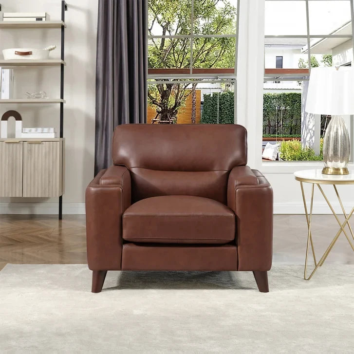 Prospera Home Sorena Top-grain Leather Sofa and Chair