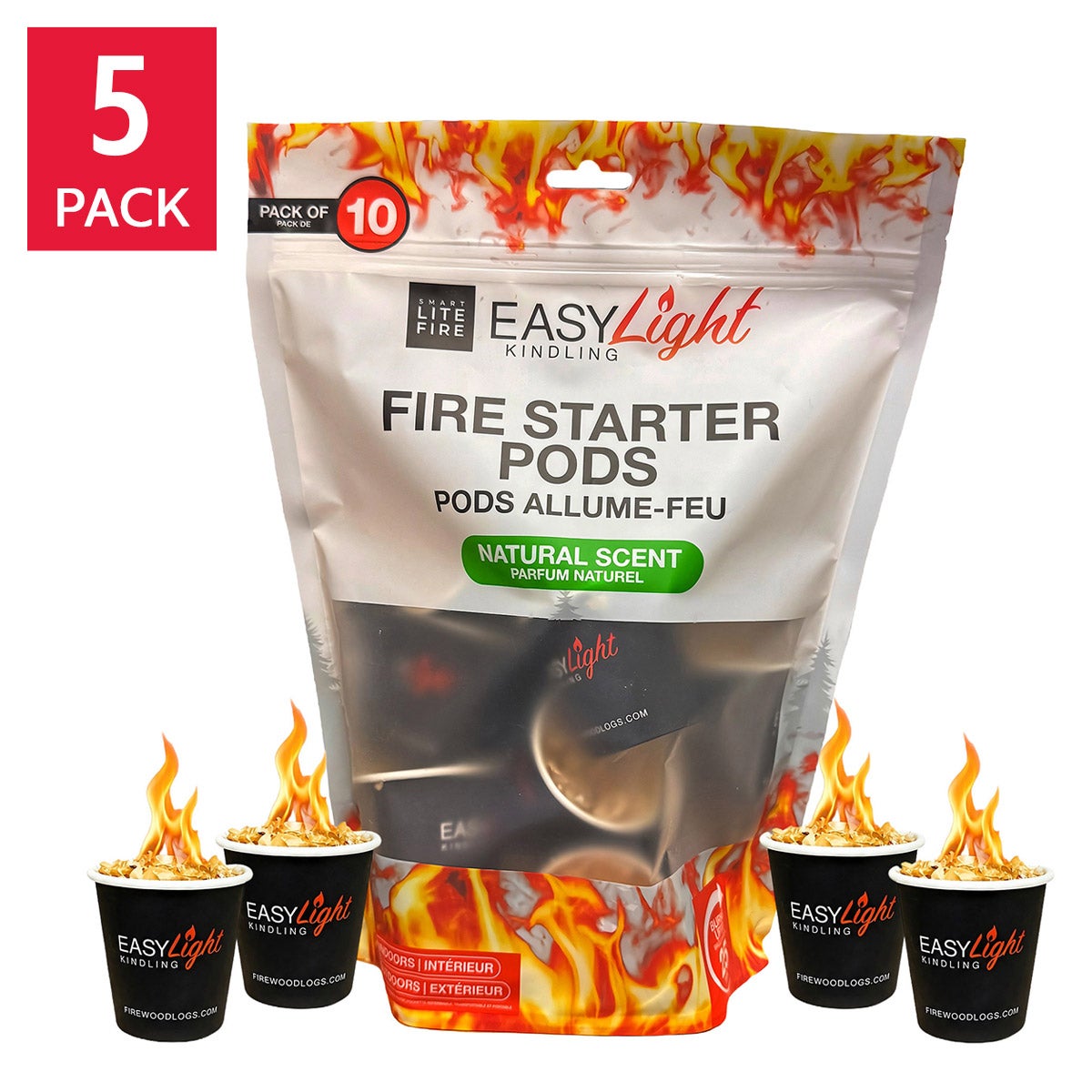 Easy Light Kindling Fire Starters, 50 Cups