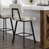 Amisco Clarkson Modern Grey and Beige Swivel Bar or Counter Stool
