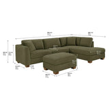 Thomasville Walsen 3-piece Fabric Sectional with Storage Ottoman