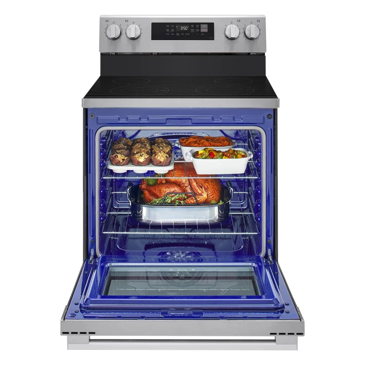 LG 30 in 6.3 cu ft. Stainless Steel Electric Freestanding Range with True Convection and Air Fry
