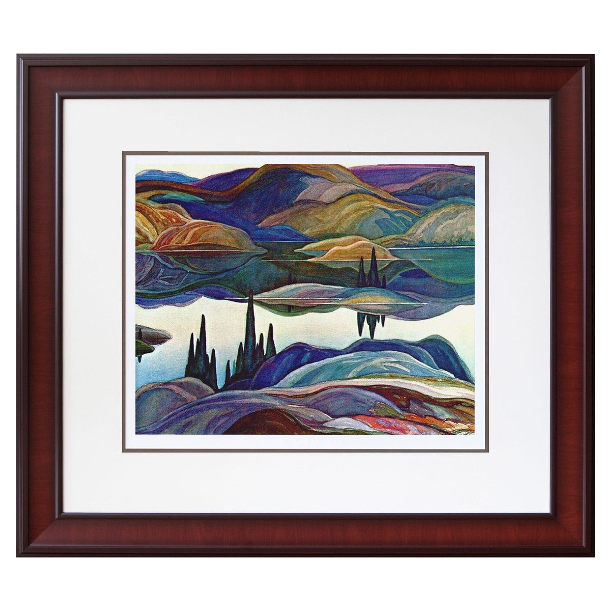 Mirror Lake Framed Print by F. Carmichael