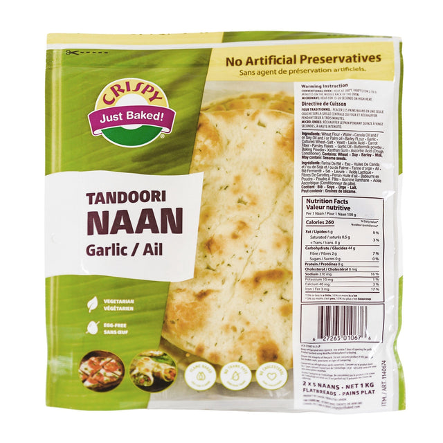 Crispy Garlic Naan 2 × 500 g N8