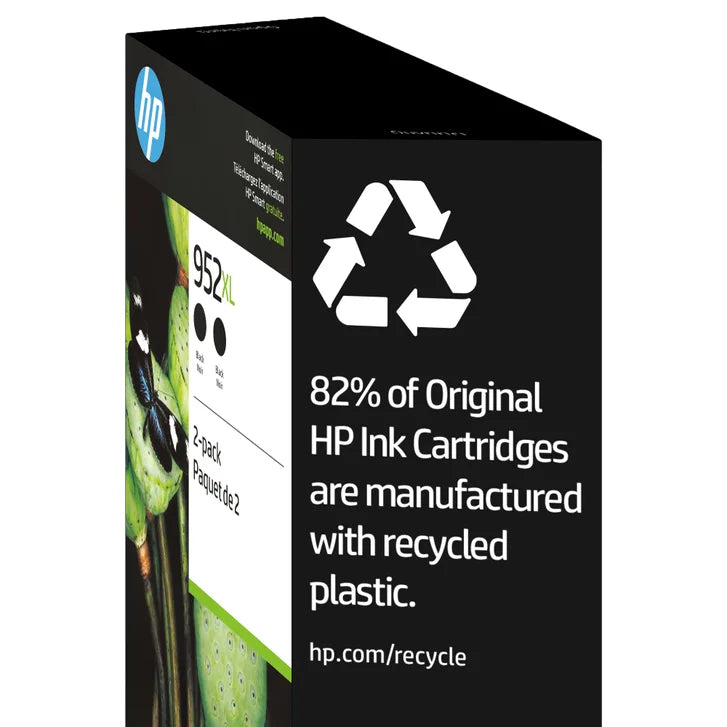 HP 952XL Black High Yield Original Ink Cartridges (N9K29BN) 2-pack