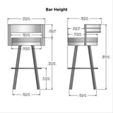 Amisco Browser Grey Frame with Cream Bar or Counter Stool
