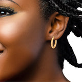 High Polish Round Hoop Gold Earrings