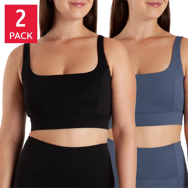Aurum Women's Square Neck Sports Bra, 2-pack I2
