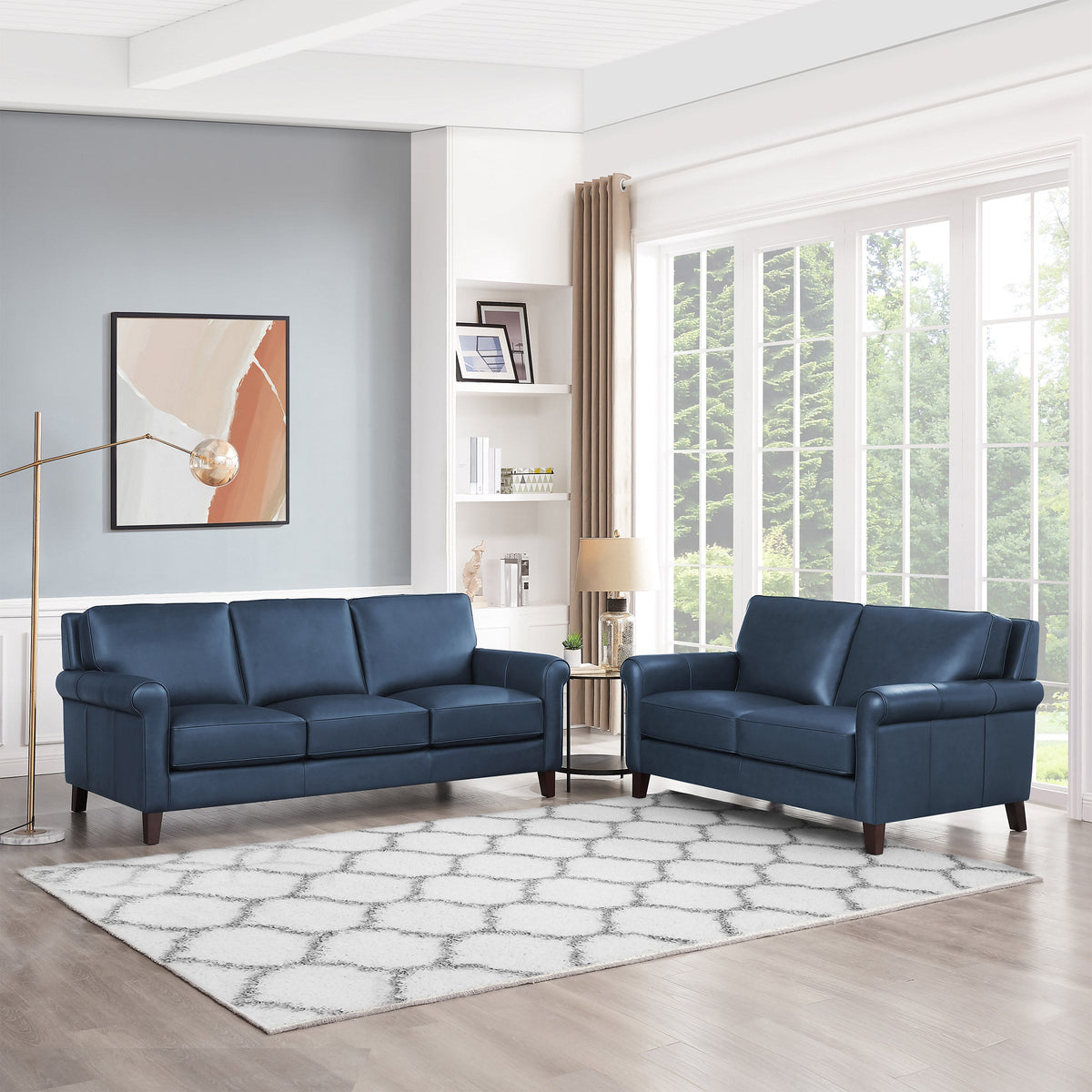 Prospera Home Larsen Top-grain Leather Sofa and Loveseat