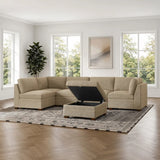 Thomasville Tisdale 6-piece Fabric Sectional with Storage Ottoman