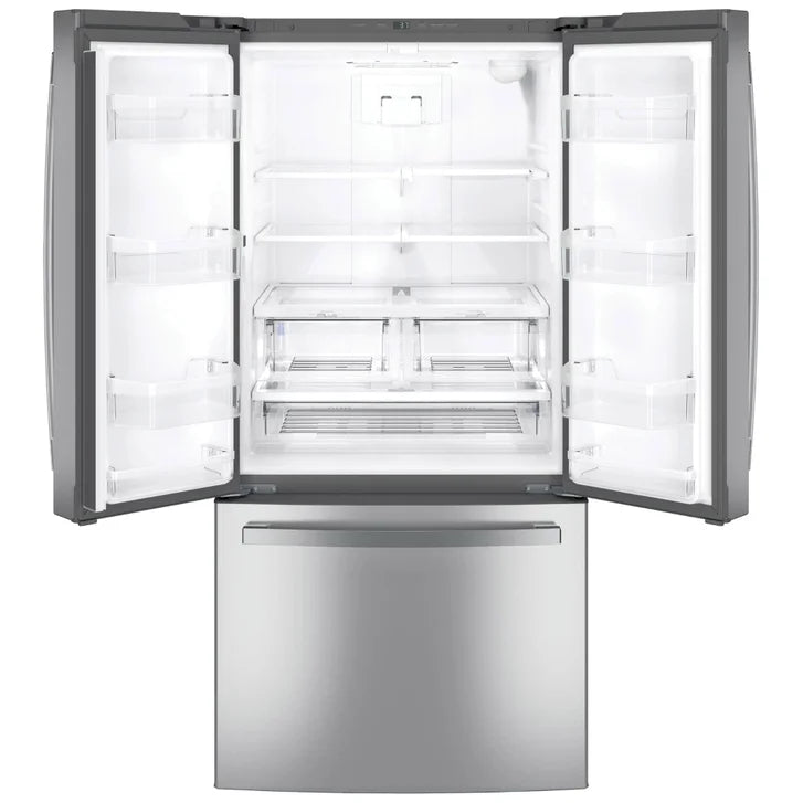 GE 33 in. 24.8 cu ft. Stainless Steel French Door Refrigerator with Internal Water Dispenser